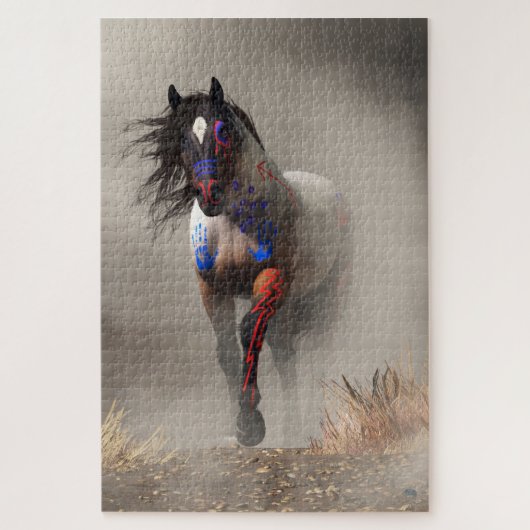 Puzzle Cheval de guerre dans le brouillard (Vertical)