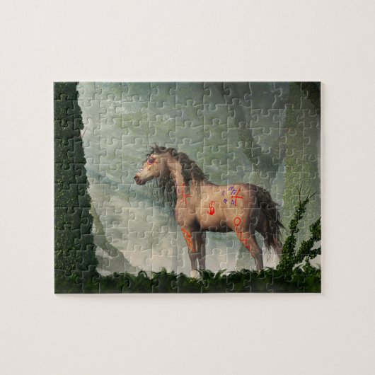 Puzzle Cheval de guerre dans une forêt humide (Horizontal)