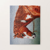 Puzzle Cheval de guerre indien de l'Amérique du Châtonnie (Vertical)