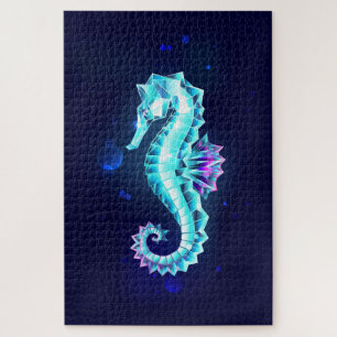 Puzzle Cheval de mer de glace cristal sur Arrière - plan