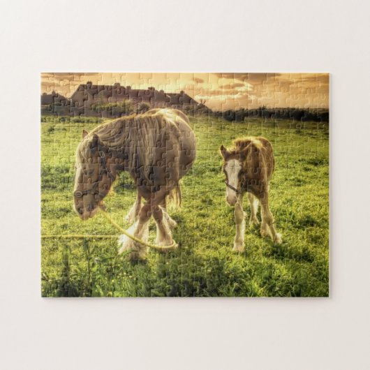 Puzzle Cheval de mère et de poulain (Horizontal)