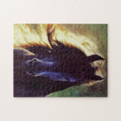 Puzzle Cheval de noir "de lueur frisonne", étalon (Horizontal)