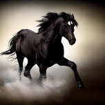 Puzzle Cheval d'étalon noir<br><div class="desc">Cheval Stallion Noir courant dans les vagues sur la plage. Ce design graphique numérique s'inspire du vieux film Black Stallion.</div>