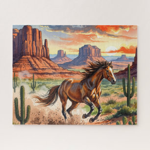 Puzzle Cheval en course dans le désert