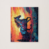 Puzzle Cheval En Course Sur Le Terrain Art Abstrait Cheva (Vertical)