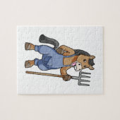 Puzzle Cheval en fermier avec Rake (Horizontal)
