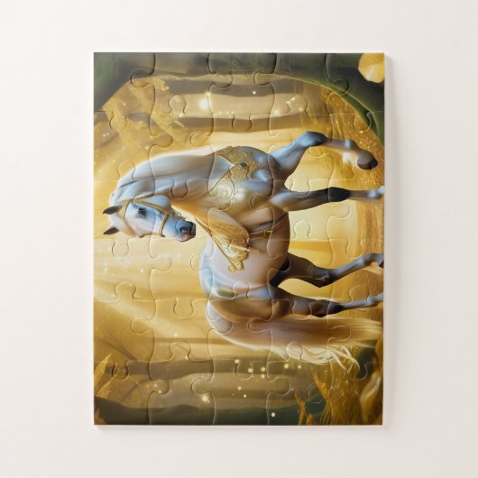 Puzzle Cheval enchanté dans la forêt dorée (Vertical)