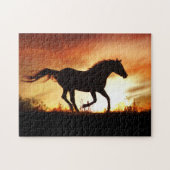 Puzzle Cheval et Coucher du soleil (Horizontal)