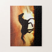 Puzzle Cheval et Coucher du soleil (Vertical)