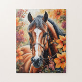 Puzzle Cheval Et Fleurs (Vertical)