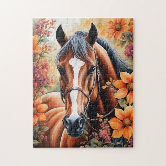 Puzzle Cheval Et Fleurs (Vertical)