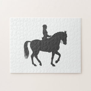 Puzzle cheval féminin - Choisir la couleur arrière - pl