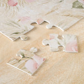 Puzzle Cheval floral à la crème rose (Côté)