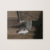 Puzzle Cheval gris à la porte stable (Horizontal)