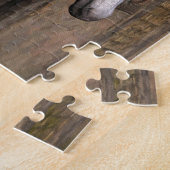 Puzzle Cheval gris à la porte stable (Côté)