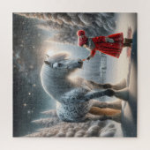 Puzzle Cheval gris Dappy d'hiver (Vertical)