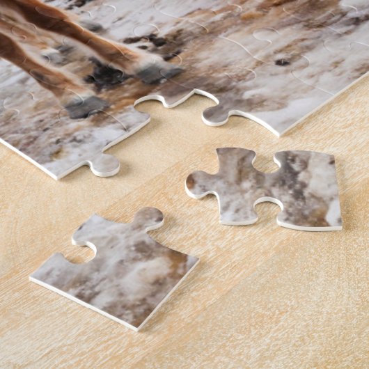 Puzzle Cheval islandais en hiver en Islande (Côté)
