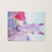 Puzzle Cheval jaune et Coeur rouge (Horizontal)