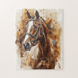 Puzzle Cheval Lover Aquarelle Art pour Anniversaire