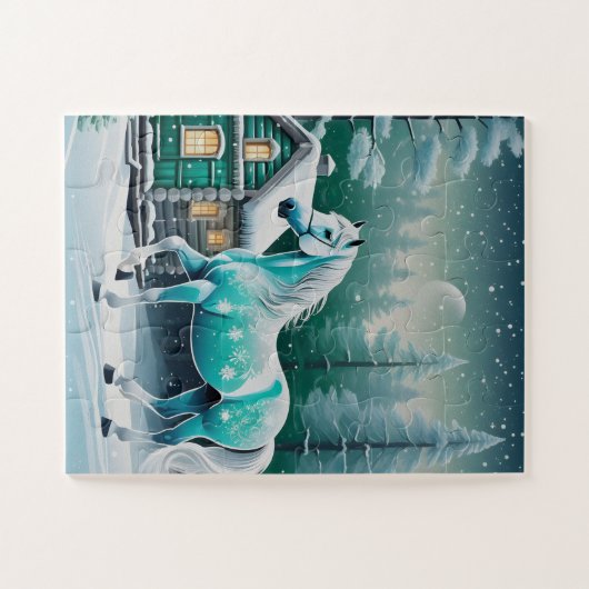 Puzzle Cheval magique en forêt enchantée (Horizontal)