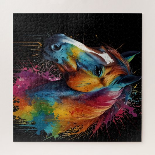 Puzzle Cheval peint conception difficile (Horizontal)