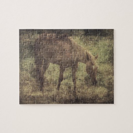Puzzle Cheval Souvenirs Grunge (Horizontal)
