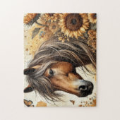 Puzzle Cheval Tournesol Floral (Vertical)