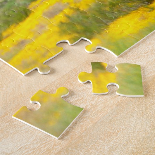 Puzzle Cheval Western Buckskin courant à travers un champ (Côté)