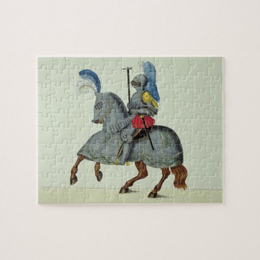 Puzzle Chevalier et cheval dans l'armure, plat 'd'une (Horizontal)