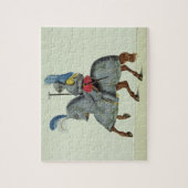 Puzzle Chevalier et cheval dans l'armure, plat 'd'une (Vertical)