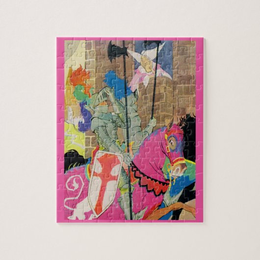 Puzzle chevalier médiéval à cheval (Vertical)