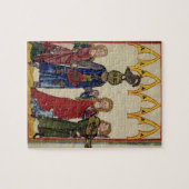 Puzzle Chevalier médiéval avec l'oie sur sa tête (Horizontal)