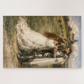 Puzzle Chevalier médiéval, château et princesse (Horizontal)