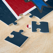 Puzzle Chevalier princier crête aigle personnalisé rouge  (Côté)