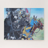 Puzzle chevaliers médiévaux jouant sur l'art historique d (Horizontal)
