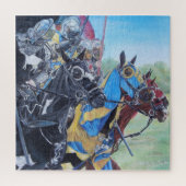 Puzzle chevaliers médiévaux jouant sur l'art historique d (Vertical)