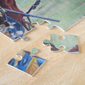 Puzzle chevaliers médiévaux jouant sur les chevaux histor (Côté)