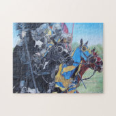 Puzzle chevaliers médiévaux jouant sur les chevaux histor (Horizontal)