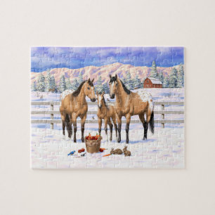 Puzzle Chevaux Appaloosa En Peau De Bouche En Neige