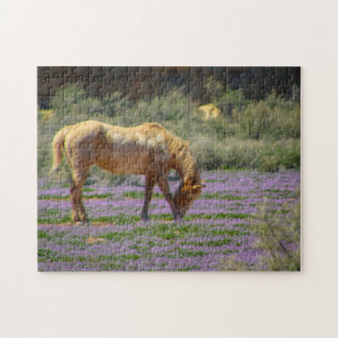 Puzzle chevaux au printemps