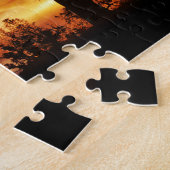 Puzzle Chevaux Chêne et couché de soleil (Côté)