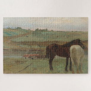 Puzzle Chevaux dans une prairie, Peinture à l'huile, Edga