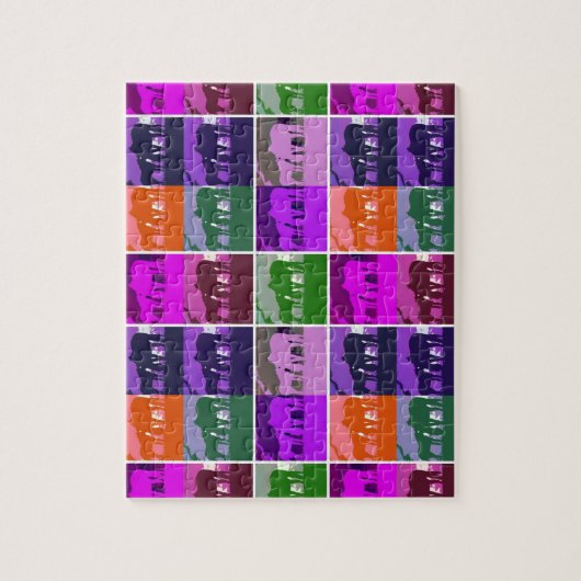 Puzzle Chevaux d'art pop multicolore (Vertical)