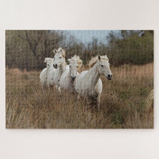Puzzle Chevaux de Camargue en course (Horizontal)