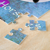 Puzzle Chevaux de coeur V (bleu/vert) (Côté)