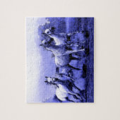 Puzzle Chevaux de course et Lune Bleue (Vertical)
