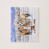 Puzzle Chevaux Du Quartier Des Dun Buckskin Sur Une Ferme (Vertical)