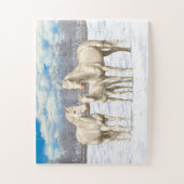 Puzzle Chevaux Du Quartier Du Cremello Blanc En Neige (Vertical)