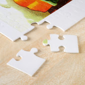 Puzzle Chevaux et calèche en art vintage (Côté)