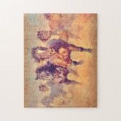 Puzzle Chevaux Mustang Sauvages Stampede Aquarelle Art (Vertical)